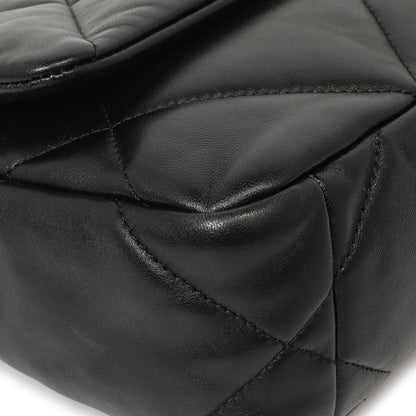 Exclusive Chanel Black Quilted Lambskin Medium 19 Flap — Detail View
