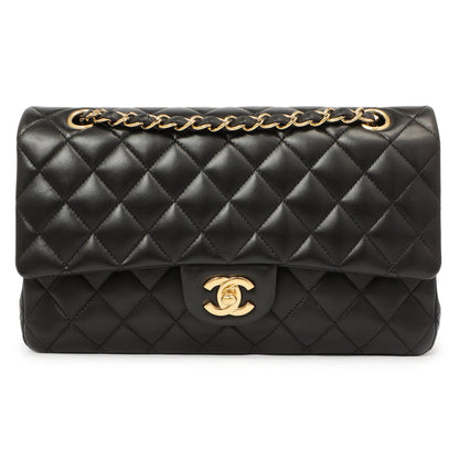 Exclusive Chanel Black Quilted Lambskin Medium Classic Double Flap — Side View