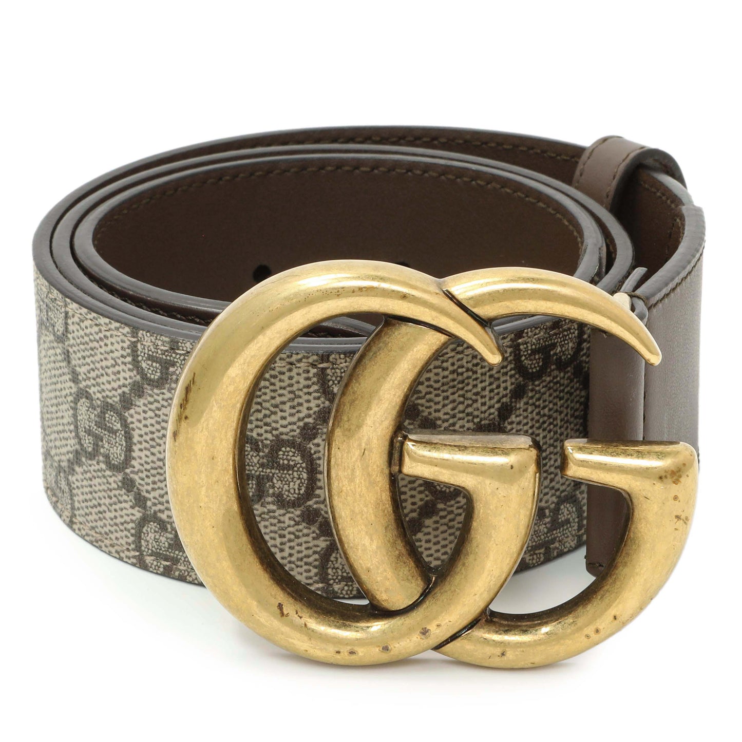 Exclusive Gucci GG Supreme Monogram Double G 40mm Belt — Back View