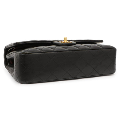 Exclusive Chanel Black Quilted Lambskin Medium Classic Double Flap — Top View