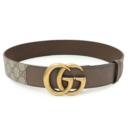Exclusive Gucci GG Supreme Monogram Double G 40mm Belt — Front View