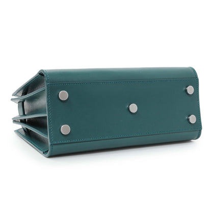 Exclusive Saint Laurent Teal Calfskin Nano Sac De Jour — Back View