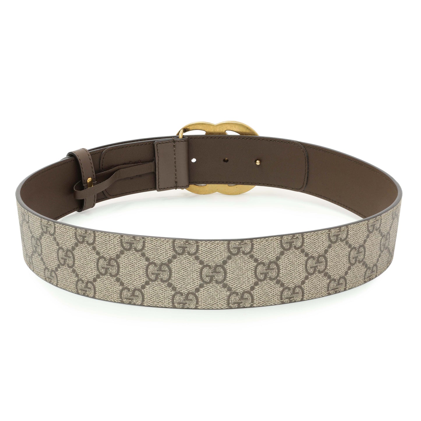 Exclusive Gucci GG Supreme Monogram Double G 40mm Belt — Side View