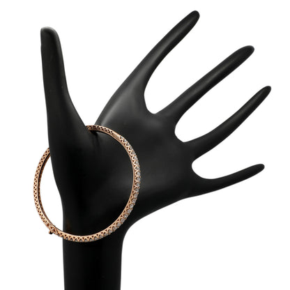 Exclusive 18K Rose Gold 3.10 Carat Diamond Bangle — Back View
