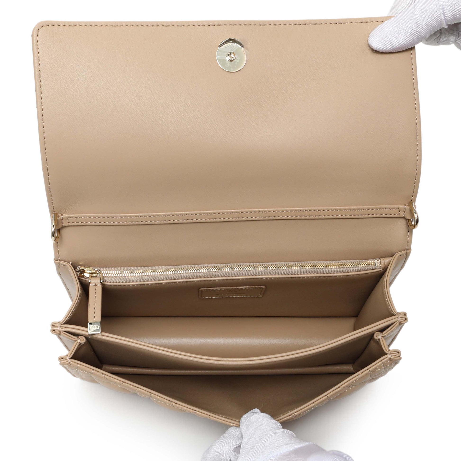 Exclusive Christian Dior Biscuit Cannage Lambskin My Dior Top Handle Bag — Top View