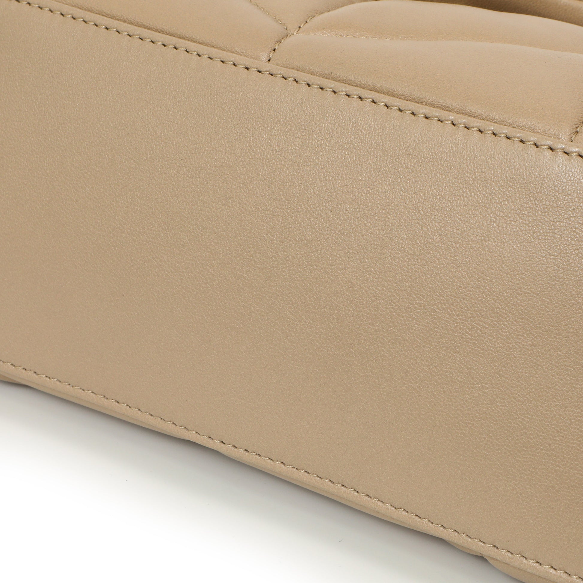 Exclusive Saint Laurent Dark Beige Lambskin Small Loulou Puffer — Alternate View 11