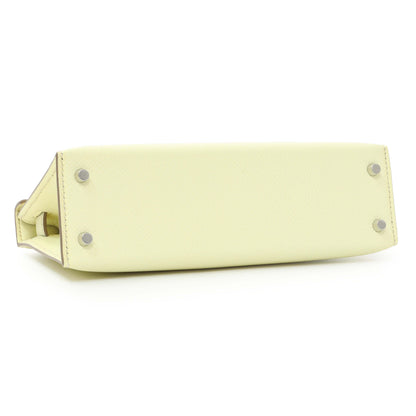 Exclusive Hermes Jaune Milton Epsom Mini Kelly Sellier 20 — Back View