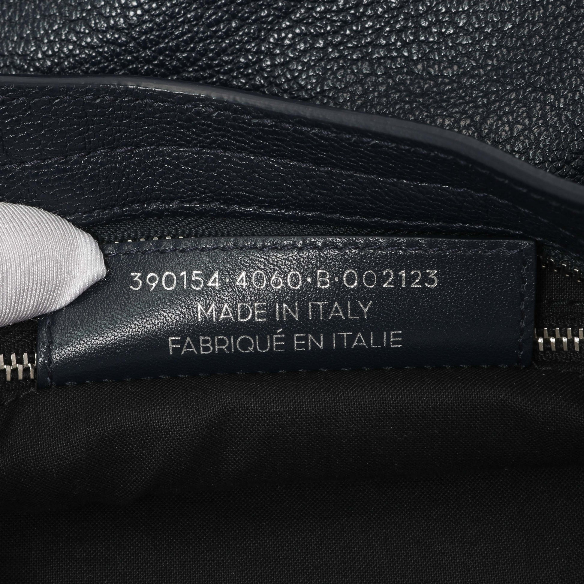 Exclusive Balenciaga Bleu Nuit Chevre Metallic Edge City — Lifestyle View