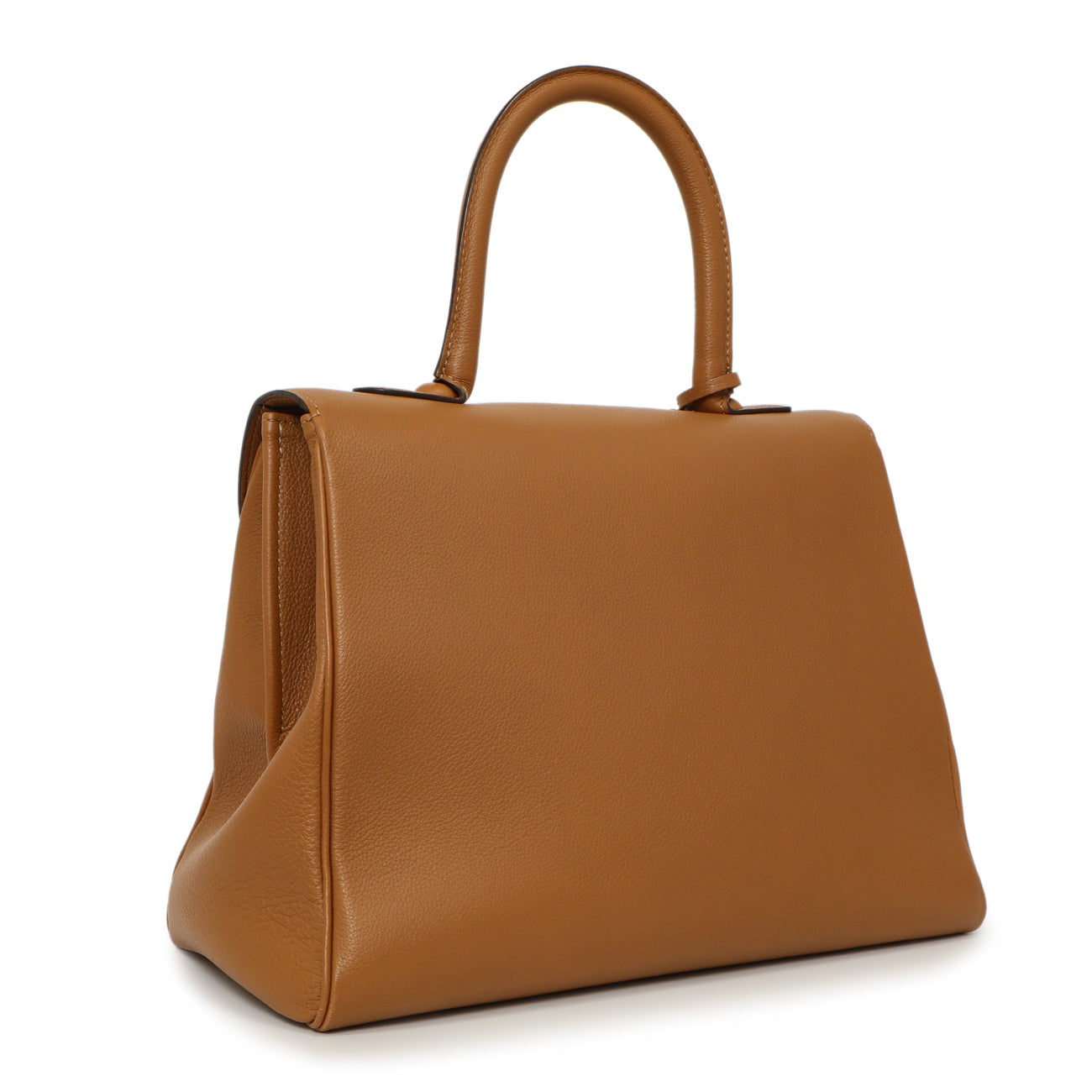 Exclusive Delvaux Brown Grained Calfskin Brillant MM — Side View