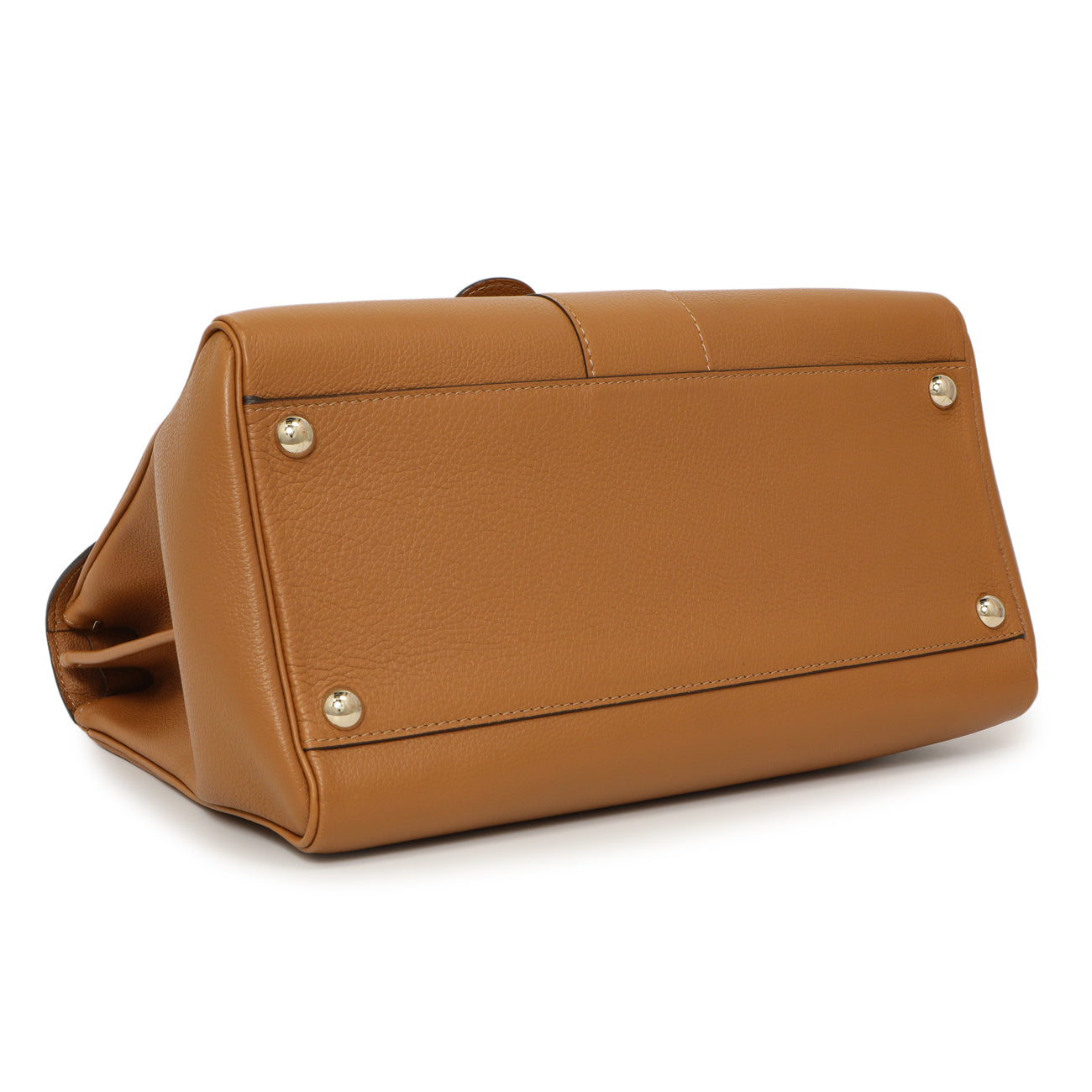 Exclusive Delvaux Brown Grained Calfskin Brillant MM — Back View