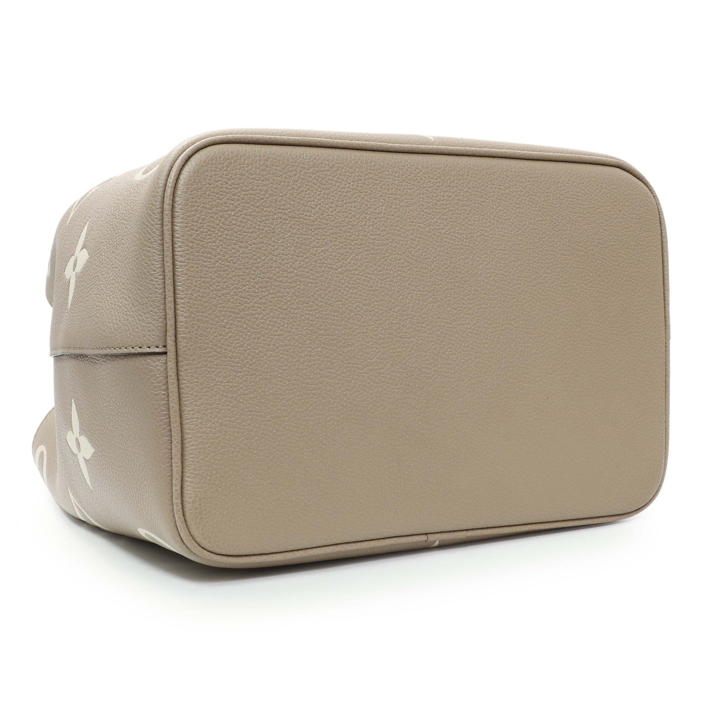 Exclusive Louis Vuitton Tourterelle Creme Empreinte Monogram Giant Neonoe MM — Back View