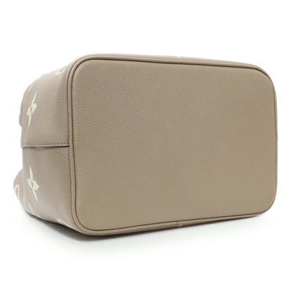 Exclusive Louis Vuitton Tourterelle Creme Empreinte Monogram Giant Neonoe MM — Back View
