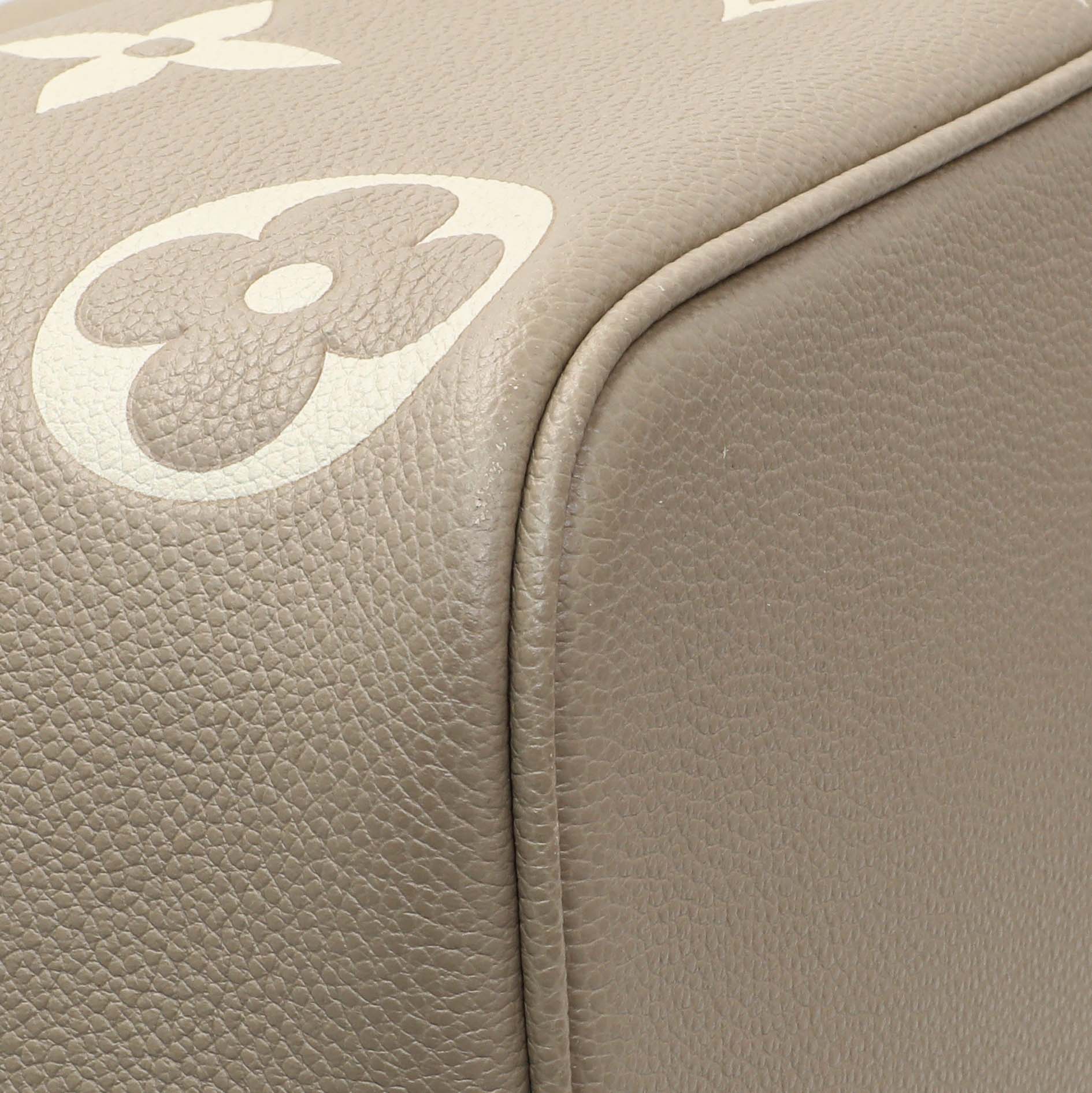 Exclusive Louis Vuitton Tourterelle Creme Empreinte Monogram Giant Neonoe MM — Top View