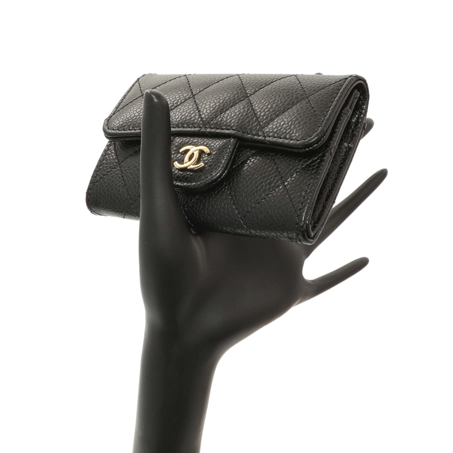 Exclusive Chanel Black Quilted Caviar Flap Card Holder Wallet — Alternate View 7
