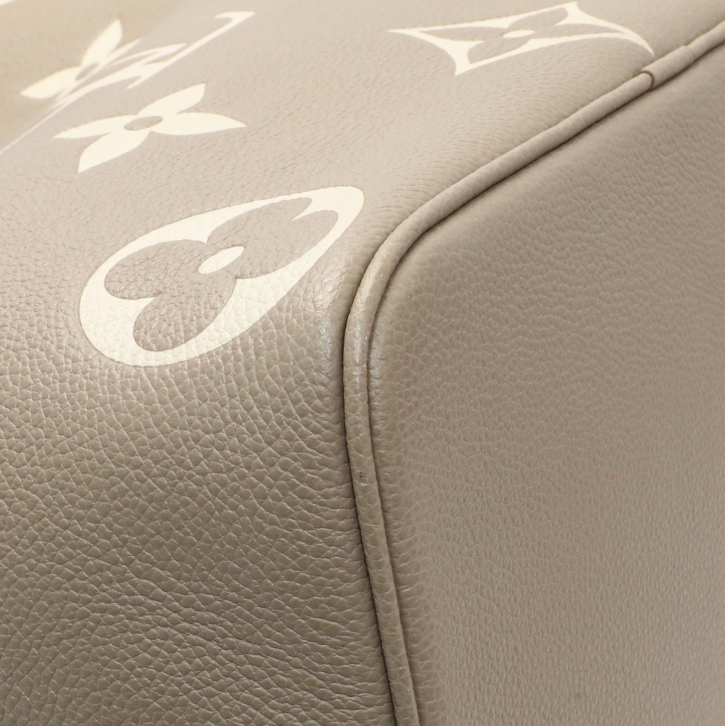 Exclusive Louis Vuitton Tourterelle Creme Empreinte Monogram Giant Neonoe MM — Lifestyle View