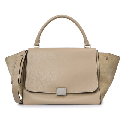 Exclusive Celine Dune Drummed Calfskin & Suede Medium Trapeze — Front View
