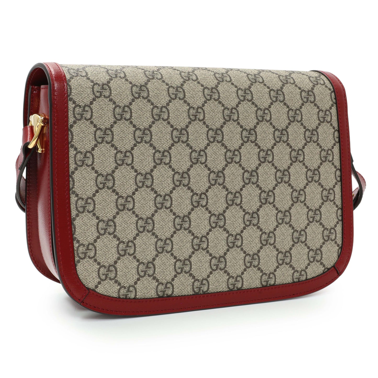 Exclusive Gucci GG Supreme Monogram Azalea Calfskin Horsebit 1955 Shoulder Bag — Side View