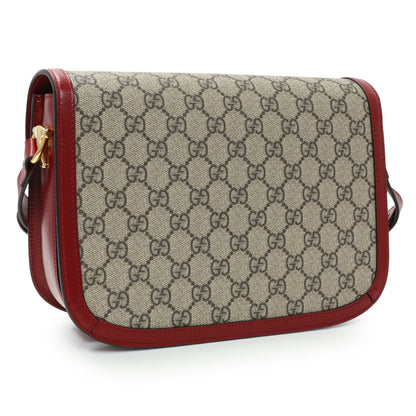 Exclusive Gucci GG Supreme Monogram Azalea Calfskin Horsebit 1955 Shoulder Bag — Side View