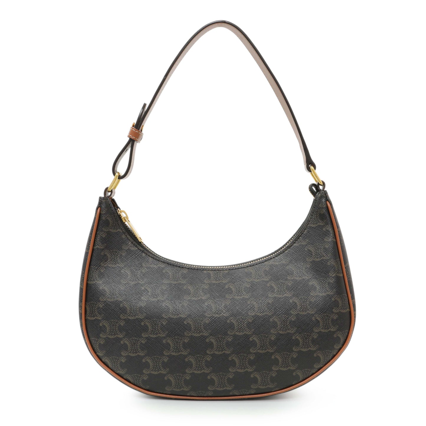 Exclusive Celine Triomphe Canvas Calfskin Ava Shoulder Bag — Front View