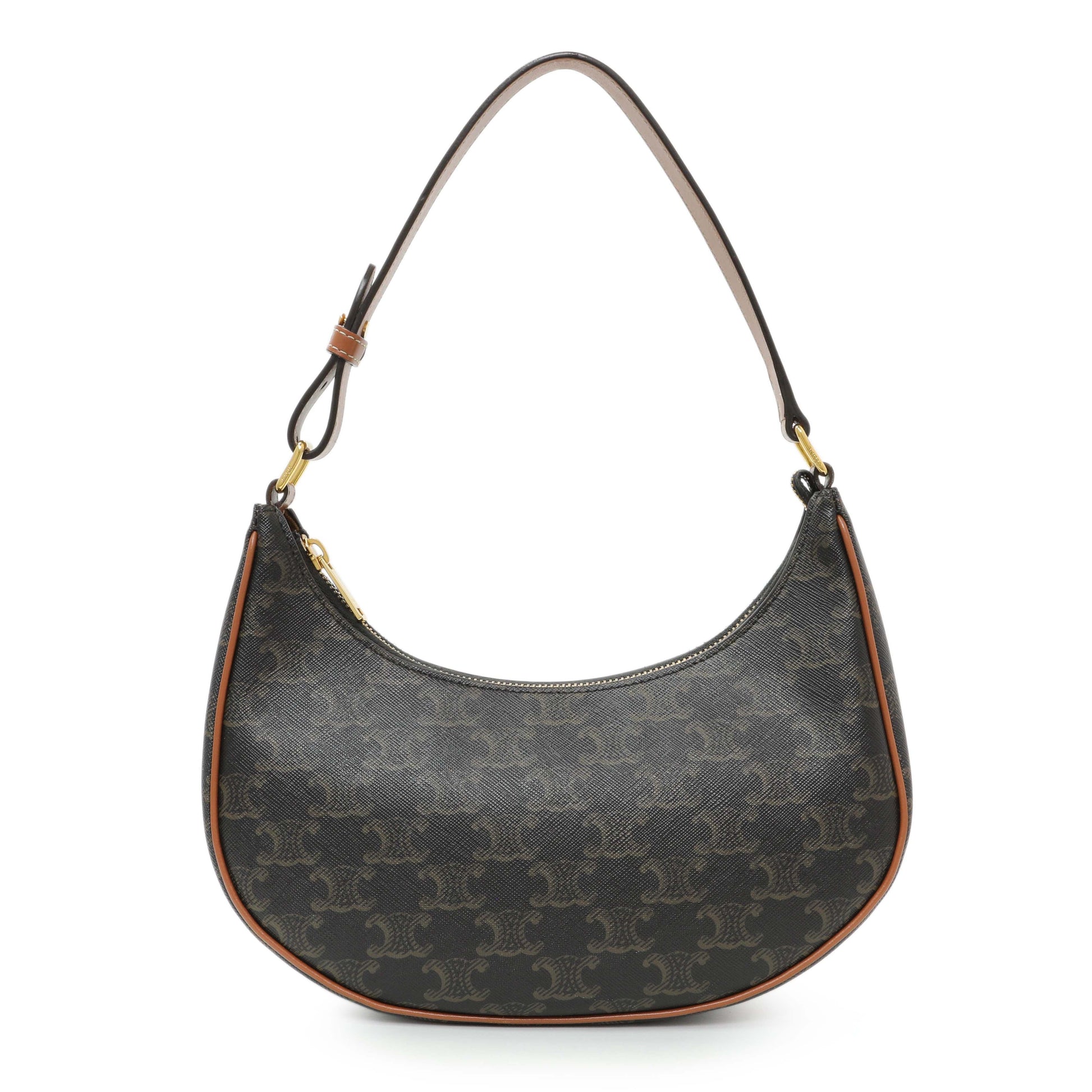 Exclusive Celine Triomphe Canvas Calfskin Ava Shoulder Bag — Front View