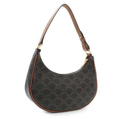 Exclusive Celine Triomphe Canvas Calfskin Ava Shoulder Bag — Side View