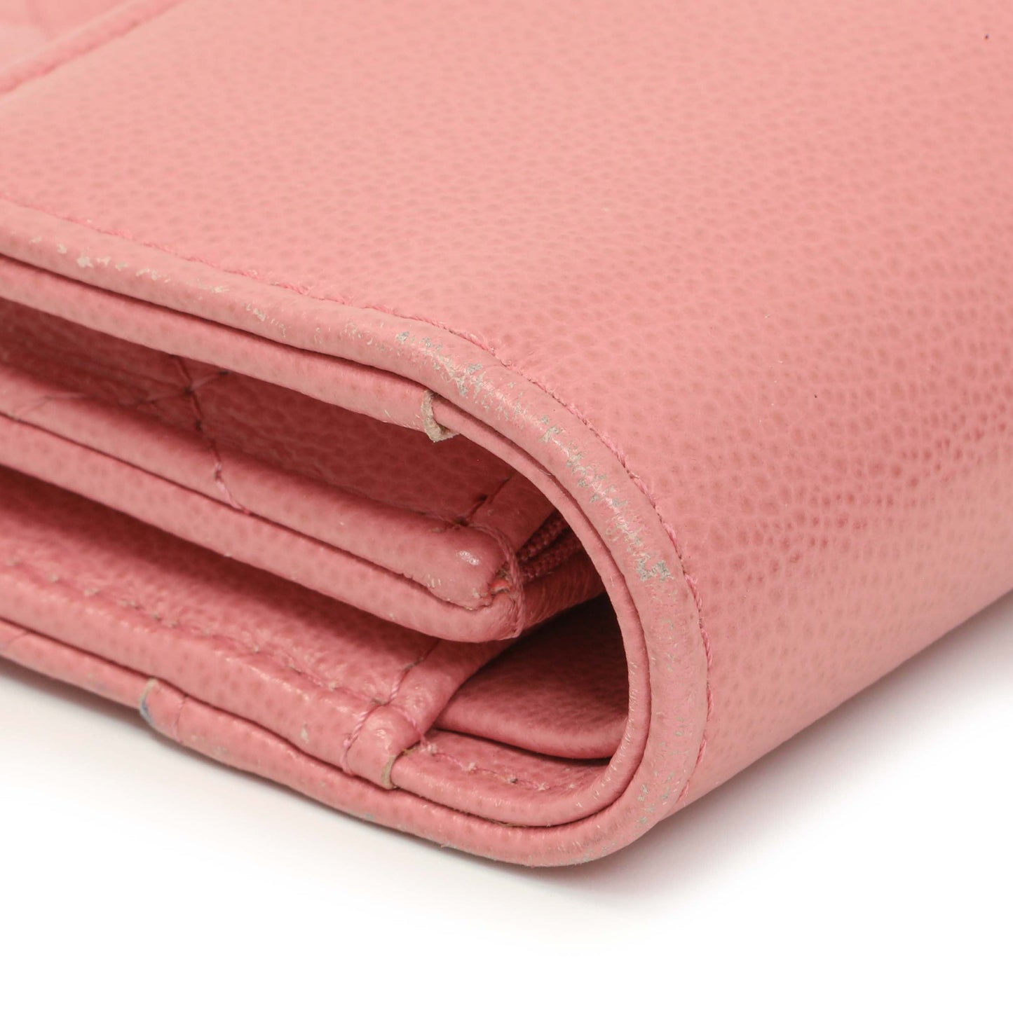 Exclusive Chanel Pink Quilted Grained Calfskin CC Box Flap Wallet — Lifestyle View