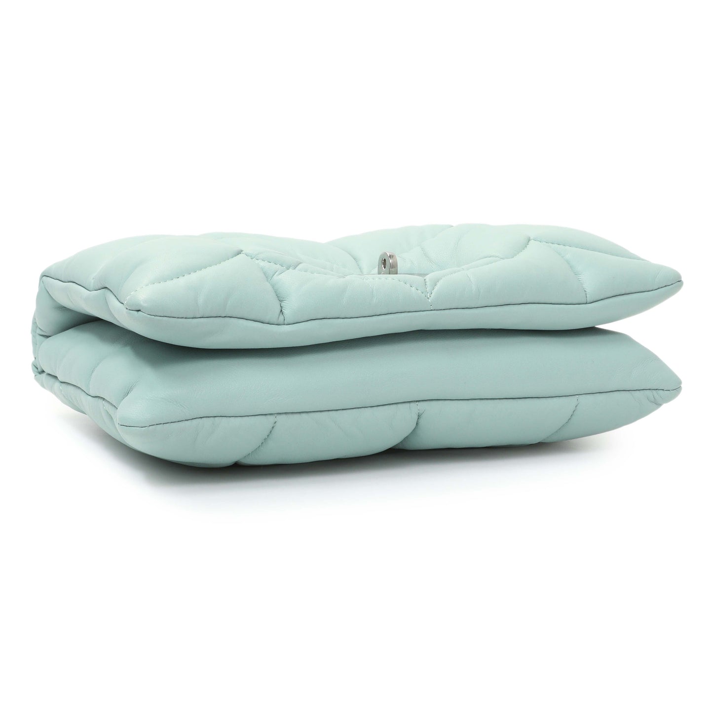 Exclusive Mulberry Blue Nappa Pillow Quilted Little Softie Bag — Back View