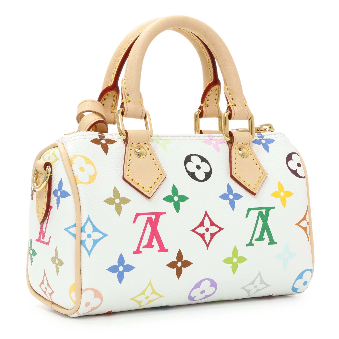 Exclusive Louis Vuitton X Takashi Murakami Monogram Multicolor Nano Speedy — Side View
