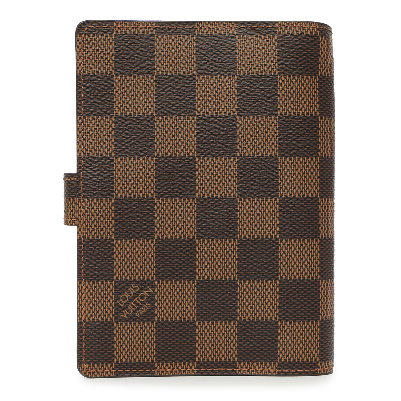Exclusive Louis Vuitton Damier Ebene Small Ring Agenda Cover — Side View