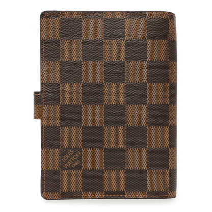 Exclusive Louis Vuitton Damier Ebene Small Ring Agenda Cover — Side View