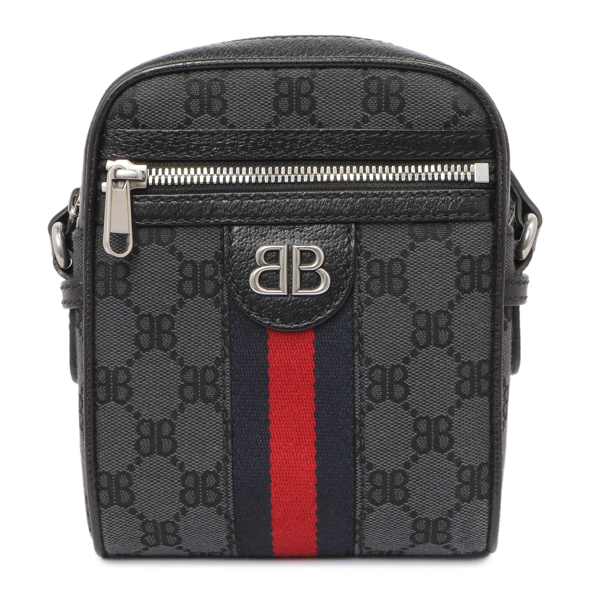 Exclusive Gucci X Balenciaga BB Monogram Web Mini Ophidia Messenger — Side View
