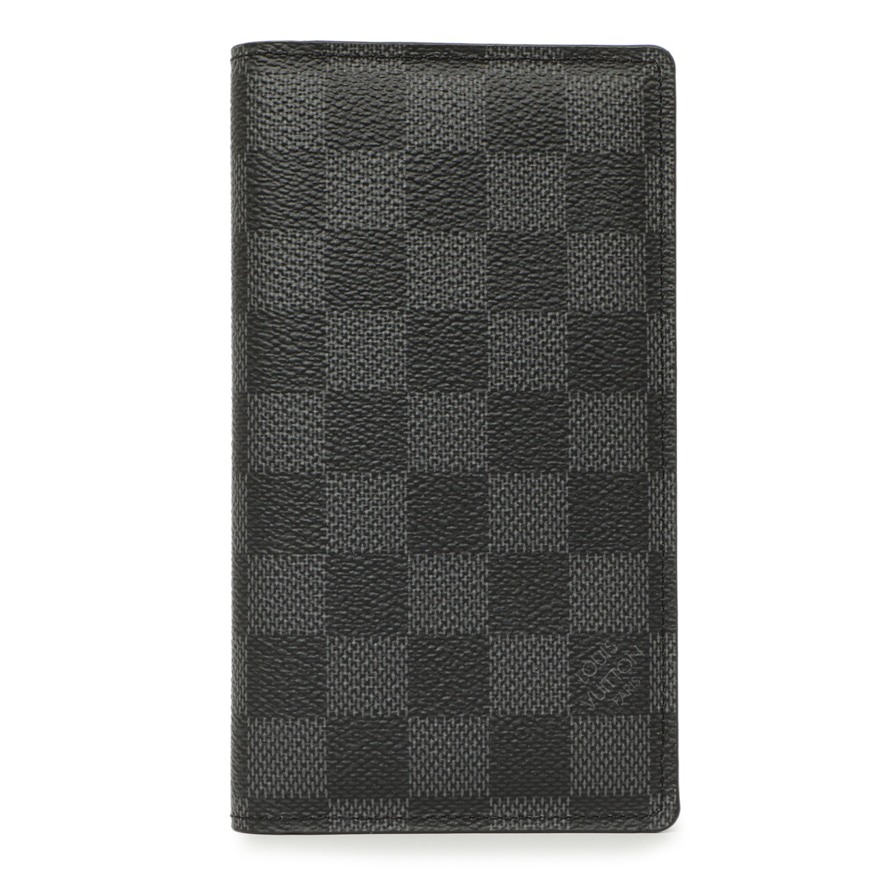 Exclusive Louis Vuitton Damier Graphite Checkbook Cover Wallet — Front View
