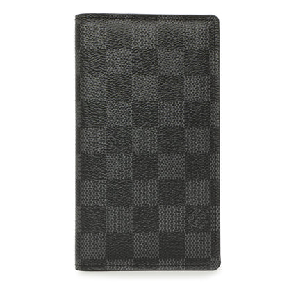 Exclusive Louis Vuitton Damier Graphite Checkbook Cover Wallet — Front View