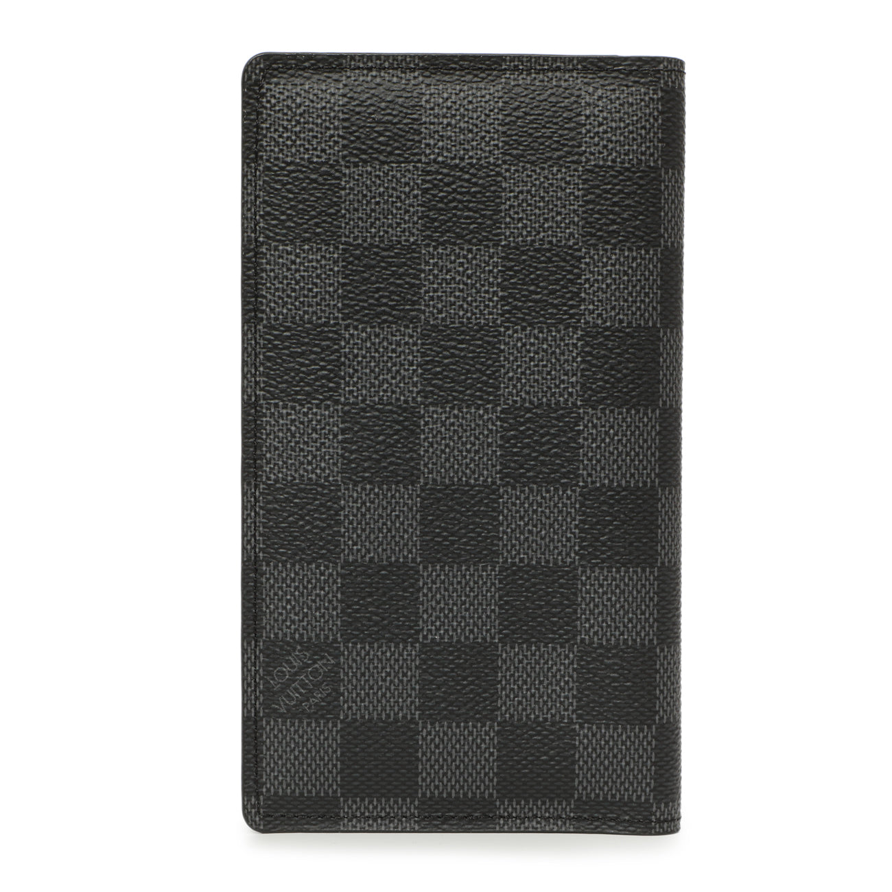 Exclusive Louis Vuitton Damier Graphite Checkbook Cover Wallet — Side View
