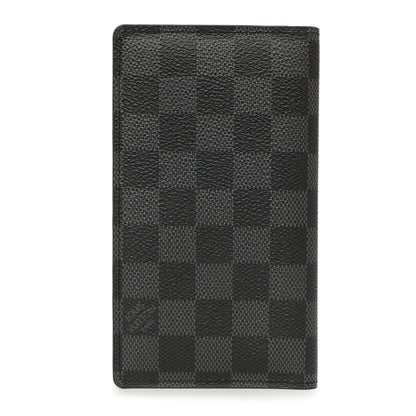 Exclusive Louis Vuitton Damier Graphite Checkbook Cover Wallet — Side View