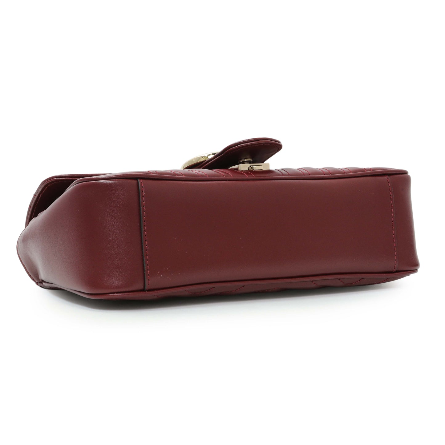 Exclusive Gucci Rosso Ancora Red Calfskin Matelasse Medium GG Marmont Shoulder Bag — Back View