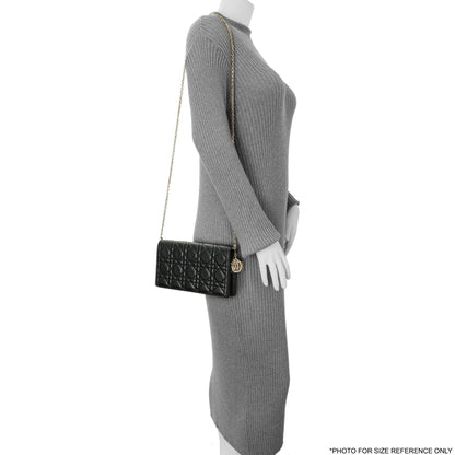 Exclusive Christian Dior Black Lambskin Cannage Lady Dior Pouch — Alternate View 7