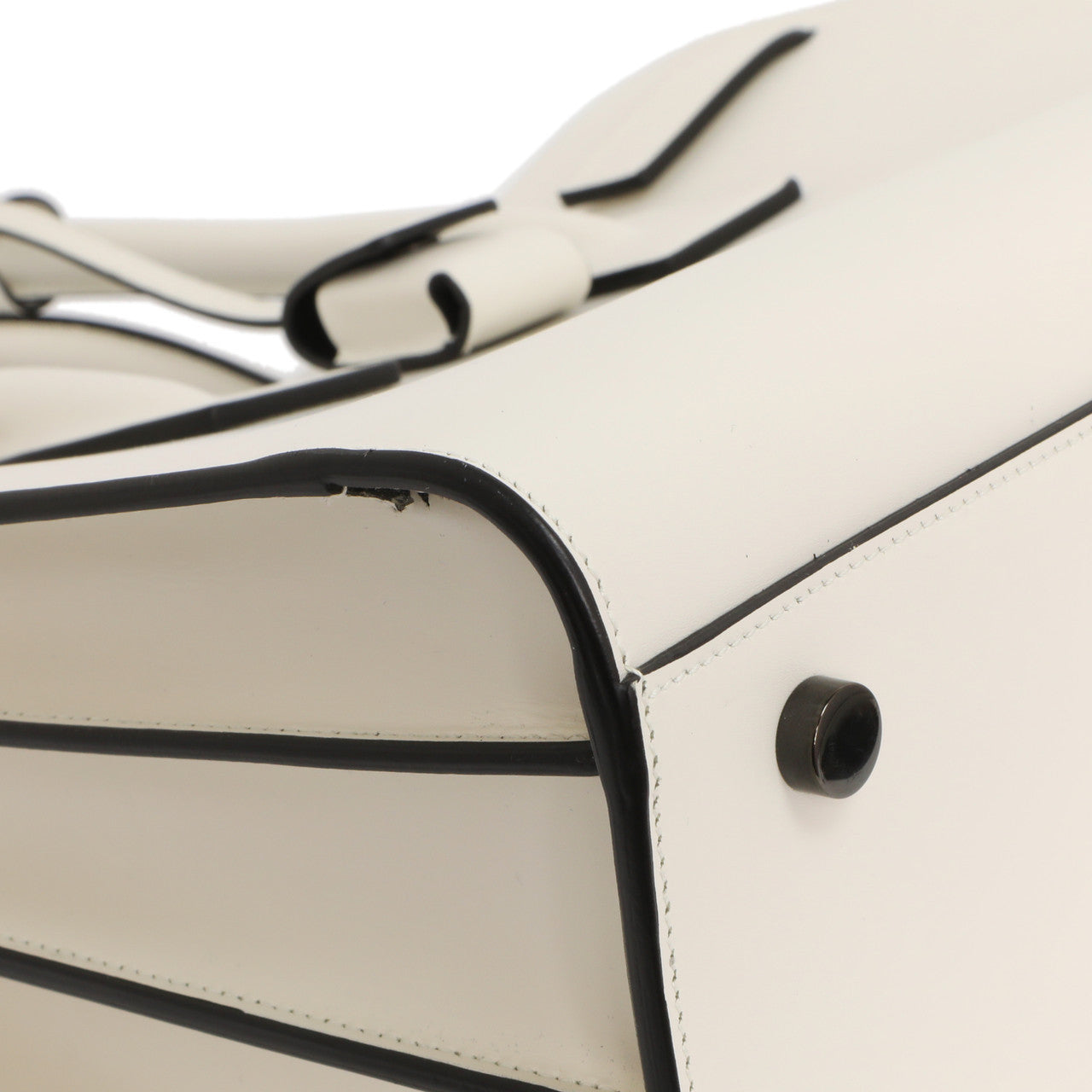 Exclusive Saint Laurent White Calfskin Small Sac De  Jour — Top View