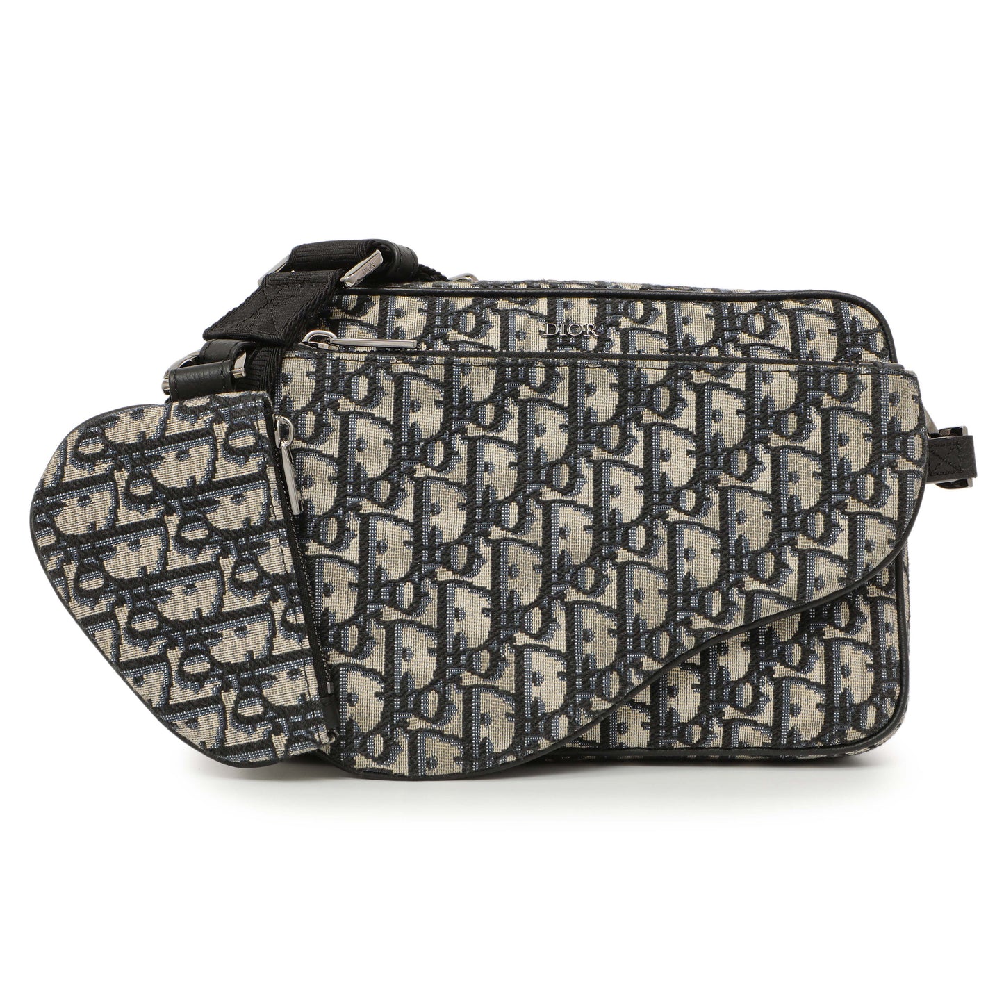 Exclusive Christian Dior Oblique Saddle Triple Pouch — Front View