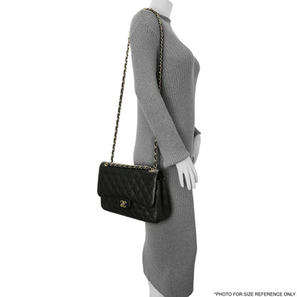 Exclusive Chanel Black Quilted Caviar Jumbo Double Flap — Alternate View 13