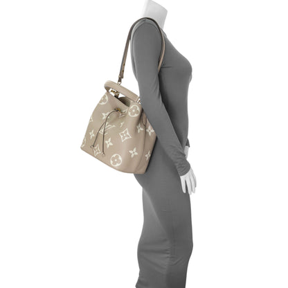 Exclusive Louis Vuitton Tourterelle Creme Empreinte Monogram Giant Neonoe MM — Alternate View 10