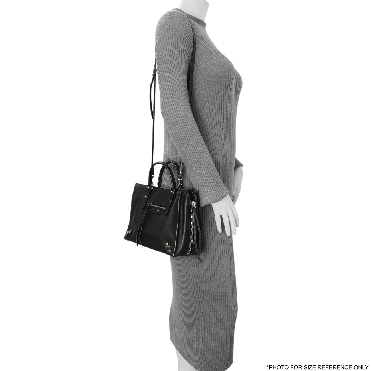 Exclusive Balenciaga Black Veau Papier A6 Zip Around Black Tote — Alternate View 7