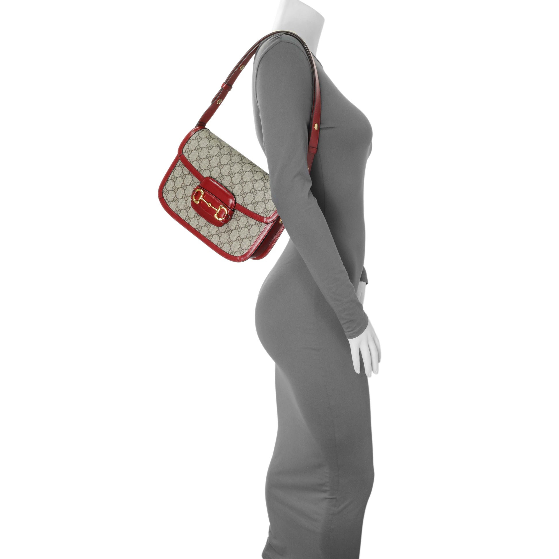 Exclusive Gucci GG Supreme Monogram Azalea Calfskin Horsebit 1955 Shoulder Bag — Alternate View 7