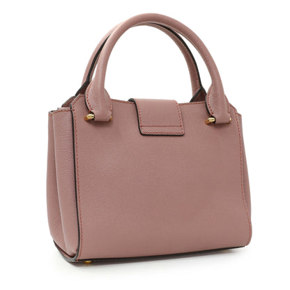 Exclusive Burberry Dusty Pink Grained Calfskin Small Buckle Tote — Side View