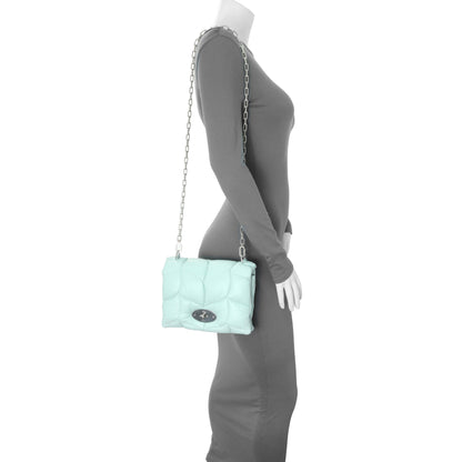 Exclusive Mulberry Blue Nappa Pillow Quilted Little Softie Bag — Lifestyle View