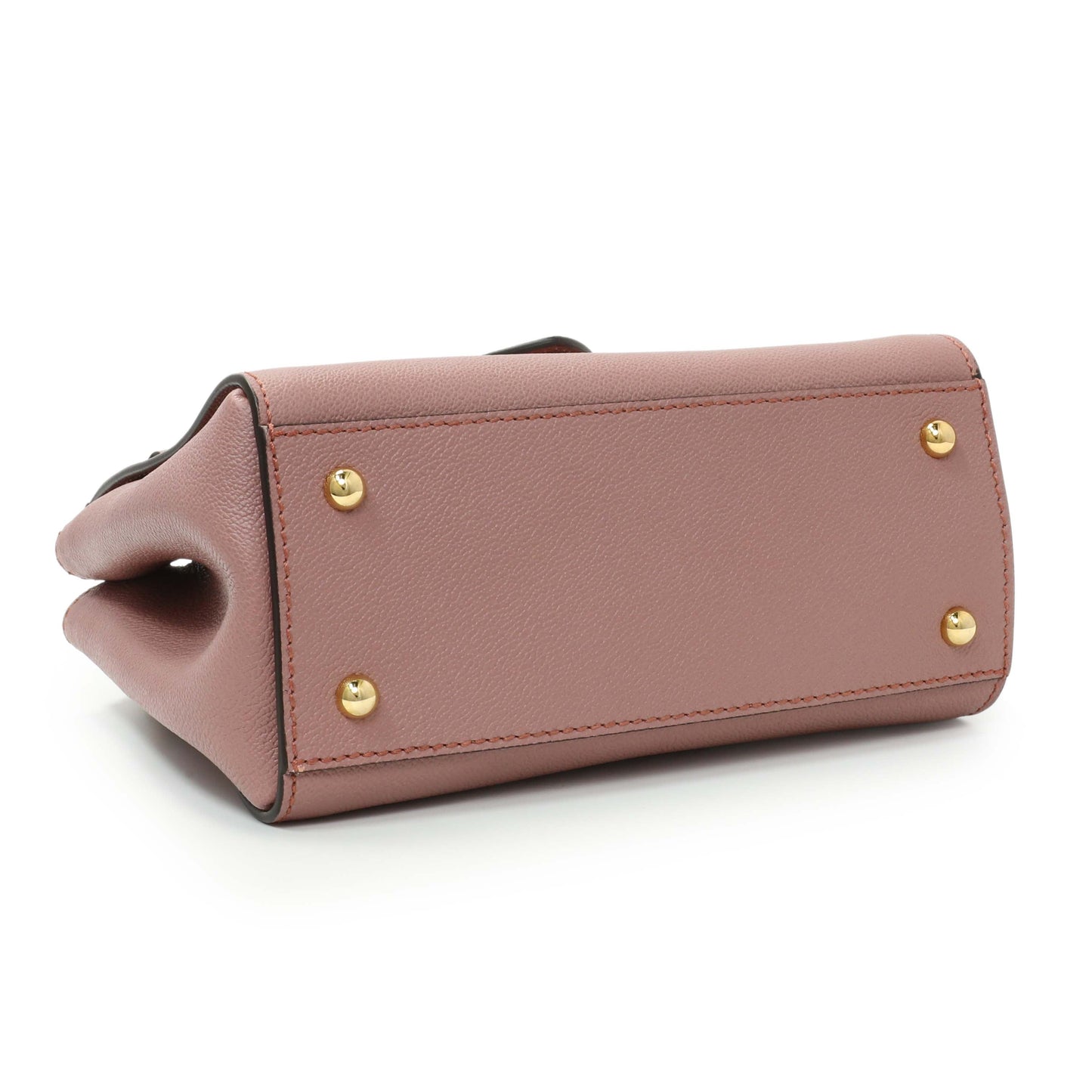 Exclusive Burberry Dusty Pink Grained Calfskin Small Buckle Tote — Back View