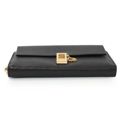 Exclusive Chloe Black Grained Calfskin Drew Zip Wallet — Back View