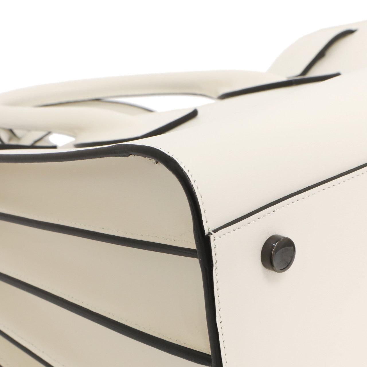 Exclusive Saint Laurent White Calfskin Small Sac De  Jour — Detail View