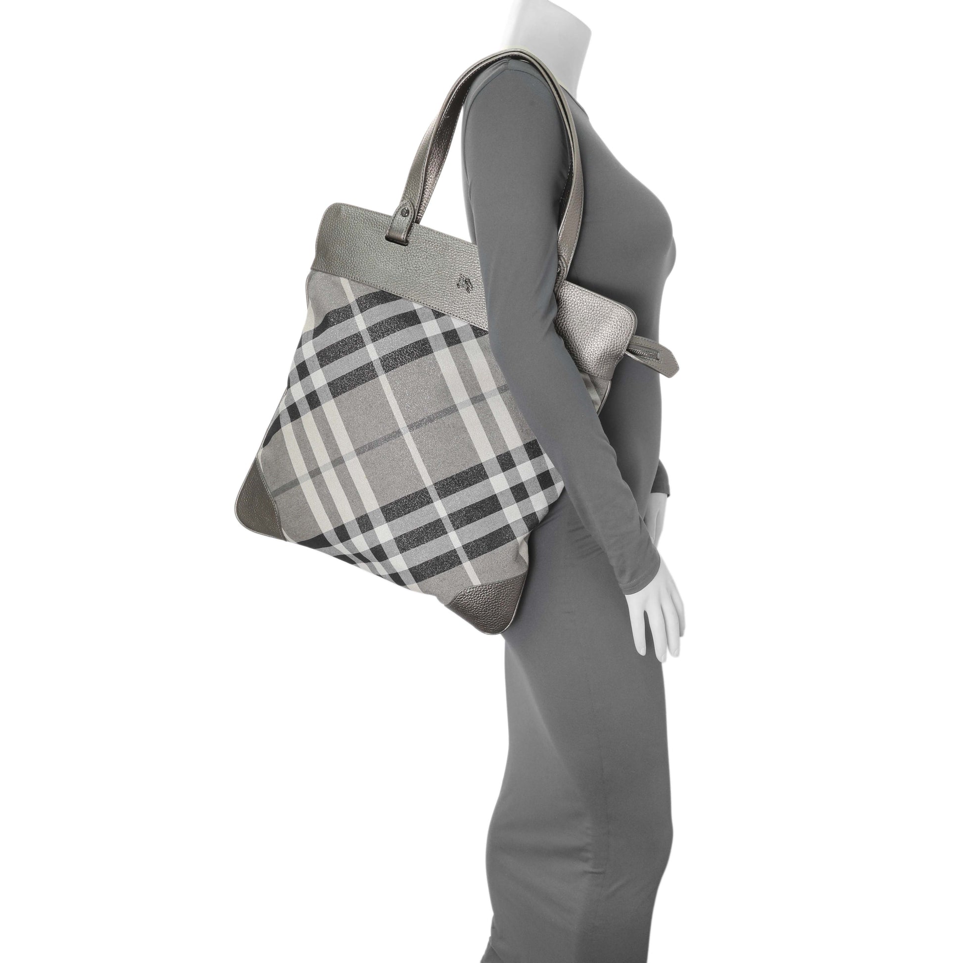 Exclusive Burberry Shimmer Check Stowell Roll-Up Tote — Alternate View 10