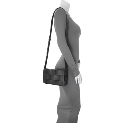 Exclusive Bottega Venetta Black Lambskin Maxi Intrecciato Cassette Crossbody Bag — Alternate View 8